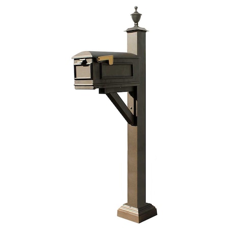 Qualarc Mailbox, Square Collar & Urn Finial, (Bronze) WPD-SC2-S5-LMC-BRZ